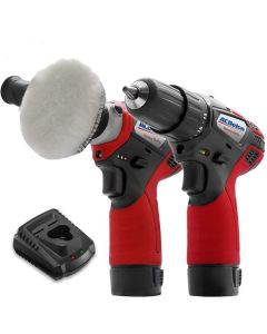 ACDelco ARS1212-K6 G12 Series 12V Cordless Li-ion 3"Mini Polisher & 2-Speed 3/8"Drill Driver Combo Tool Kit with 2 Batteries