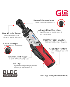 ACDelco 12V 1/4" BLDC Ratchet Wrench Bare Tool