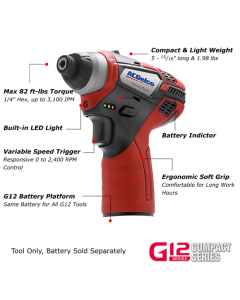 ACDelco 12V 1/4" Hex Impact Driver Bare Tool
